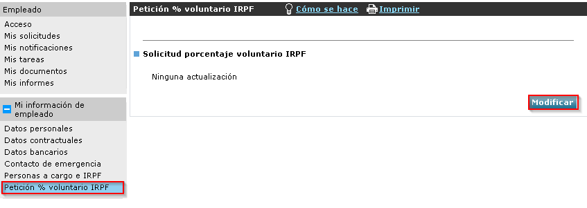 Petición % voluntario IRPF